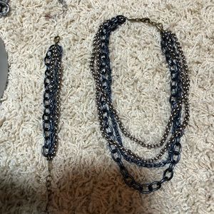 Sabika chain necklace and bracelet set